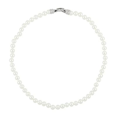 Classic white pearl chain necklace